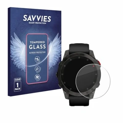 Abbildung von Savvies Panzer Schutz Glas für Garmin epix (Gen. 2) 9H Hartglas, Anti Fingerprint, Displayschutz