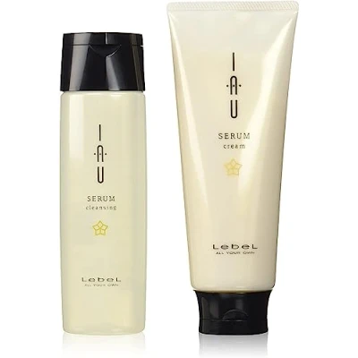 Abbildung von Lebel IAU Serum Cleansing Hair Shampoo 200ml &amp; Cream Set (Green Tea Set)
