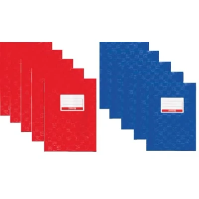 Abbildung von Brunnen Hefthülle/Heftumschlag (Folie, mit Namensschild) (5x blau + 5x rot, A4)