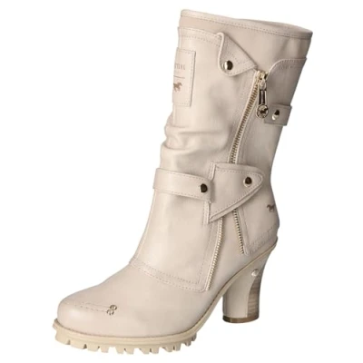 Abbildung von Mustang Plateaustiefelette, Damen, Größe: 41, Ivory Schuhe