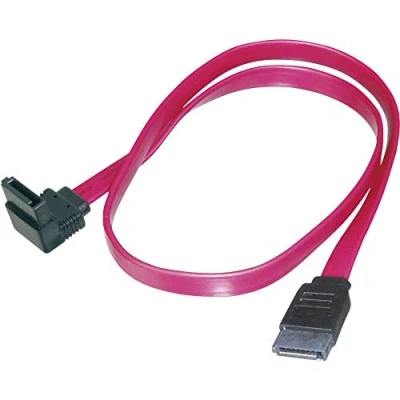 Abbildung von DIGITUS SATA III Anschlusskabel L Typ Buchse/Buchse 90 gewinkelter Stecker 0.5m 6 Gbit/s 3 Datenkabel passend für HDDs, SSDs oder optische Laufwerke Rot