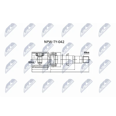 Abbildung von NTY NPW TY 042 Gelenksatz getriebeseitig TOYOTA: Avensis II Kombi, Schrägheck