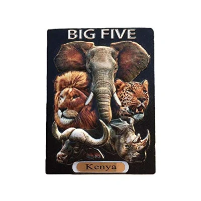 Abbildung von Kenia 3D Große Fünf Tiere Kühlschrankmagnet Souvenirs Handgemachte Harz Magnetische Aufkleber Home Küche Dekoration, Sammlung Geschenk
