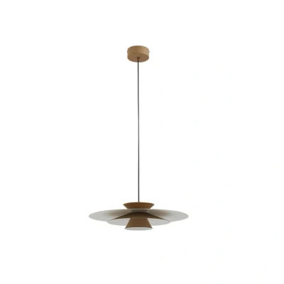 Abbildung von Lucande LED Pendelleuchte Livie, beige, Aluminium, Ø 50 cm