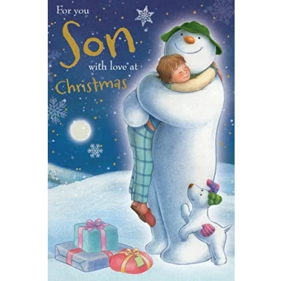 Abbildung von The Snowman and Snowdog Offizielle Weihnachtskarte für Ihren Sohn mit Liebe