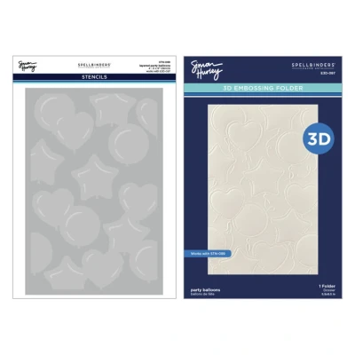 Abbildung von Spellbinders Party Balloons 3D Embossing Folder and Stencil Bundle (BD 0883)