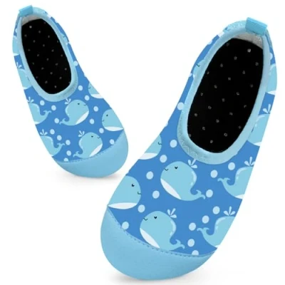Abbildung von Mabove Badeschuhe Kinder Schwimmschuhe Wasserschuhe Schnell Trocknend Strandschuhe Aquaschuhe für Jungen Baby Beach Pool(Kleiner Wal Blau,28/29 EU)