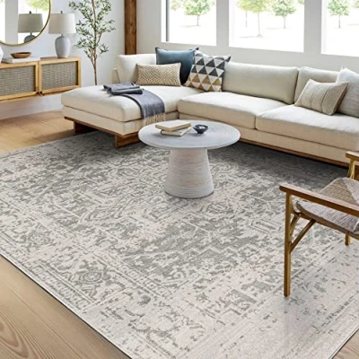 Abbildung von Surya Teppich &quot;Traditional&quot;, rechteckig, Boho Kurzflor Orientteppich, Wohnzimmer, Schlafzimmer, Grau