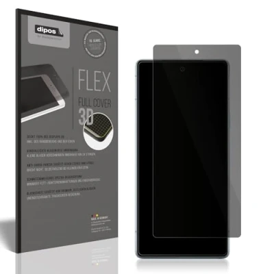 Abbildung von dipos Flex Privacy Blickschutz Schutzfolie matt passend für Google Pixel 7a, 100% Displayabdeckung, Fingerprint Kompatibel, case Friendly, Full Cover, Anti spy Sichtschutz Filter 2way