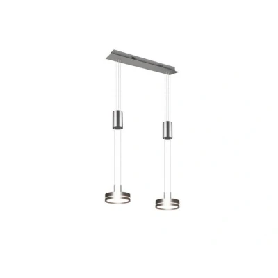 Abbildung von Trio Leuchten LED Pendelleuchte Franklin 326510207, Metall Nickel matt, inkl. 2x 9 Watt LED, Switch Dimmer