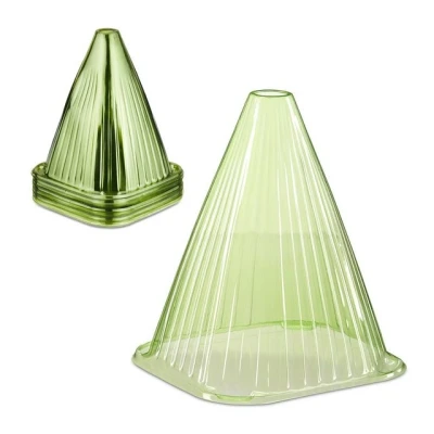 Abbildung von Relaxdays Pflanzenhut, 32er Set, Schneckenschutz, Frostschutz, HxBxT: 22 x 19 cm, Pflanzenschutzhauben PVC, grün