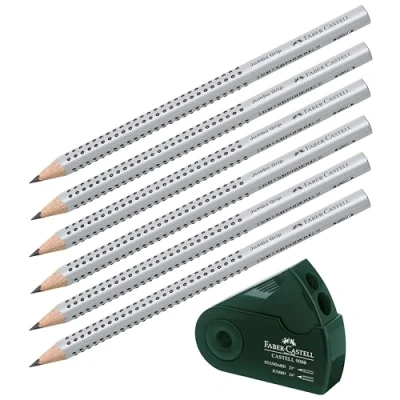 Abbildung von Faber Castell Doppelspitzdose SLEEVE (Dunkelgrün, 6 Stifte Jumbo HB + Spitzdose)