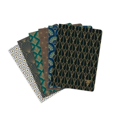Abbildung von Clairefontaine 192036C Packung mit 6 Notizheften / Notizbücher NeoDeco 14,8x21cm 48 Blatt liniert 90g, Deckel matter Beschichtung und goldenem Aufdruck, Fadenbindung, Motive sortiert, 1 Pack