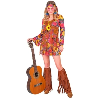 Abbildung von Widmann S.r.l. Kostüm Hippie &#039;Allegra&#039; für Damen, Mehrfarbig
