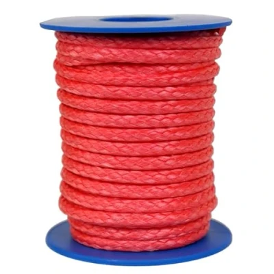Abbildung von Dyneema Flechtschnur Seil Dyneemaseil Flechtleine aus Durchmesser 4mm 10 Meter Fb. rot