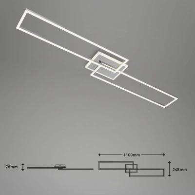 Abbildung von BRILONER Leuchten Smarte LED Deckenleuchte, funktioniert mit Amazon Alexa, schwenkbare WiFi Lampe, Backlight Effekt, Farbtemperatursteuerung, dimmbare Deckenlampe Fernbedienung, aluminiumfarbig
