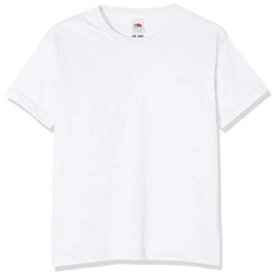 Abbildung von Fruit of the Loom Jungen T Shirt, Weiß, 7 8 Jahre (128)