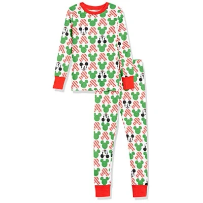 Abbildung von Amazon Essentials Disney Marvel Star Wars Jungen Eng anliegende Baumwoll Schlafanzüge, Mickey Holiday Baby And Kids, 11 12 Jahre