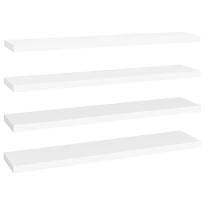 Abbildung von vidaXL 4X Wandregal Schwebend Hängeregal Wandboard Bücherregal Regalbrett Schweberegal CD DVD Regal Wand Dekoregal Weiß 120x23,5x3,8cm MDF