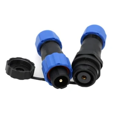 Abbildung von ZBLZGP SD13 1 poliger wasserdichter Stecker IP68 Docking Kabelanschluss männlich weiblich Buchse Panel Mount Luftfahrt elektrischer Stromanschluss