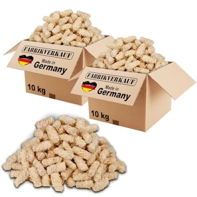 Abbildung von FABRIKVERKAUF Grillanzünder (10kg) und Kaminanzünder, Öko Anzündwolle, 20 kg