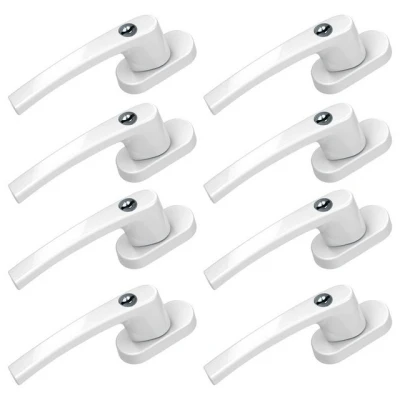 Abbildung von BASI Fenstergriff mit Druckknopfsicherung, 8x Weiß, (Spar Set, 8 tlg), Aluminium, abschließbar, GL, inkl. 2 Schlüssel/Griff, 8er Weiß