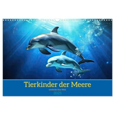 Abbildung von Tierkinder der Meere entdecke ihre Welt (Wandkalender 2025 DIN A3 quer), CALVENDO Monatskalender
