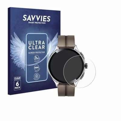 Abbildung von Savvies 6 Stück Schutzfolie für Xiaomi Watch 2 Pro Displayschutz Folie Ultra Transparent