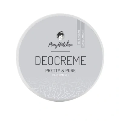 Abbildung von PonyHütchen Naturkosmetik Deo Creme Pretty Und Pure/PARFÜMFREI/Unisex/Natürliche Wirkung/Ohne Aluminiumsalze / 50 ml/Natürliches Deodorant/Vegan/BIO Deocreme
