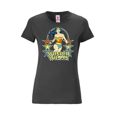 Abbildung von Logoshirt Dcwonder Woman Stars Tshirt print, Damen, Größe: Large, Dunkelgrau