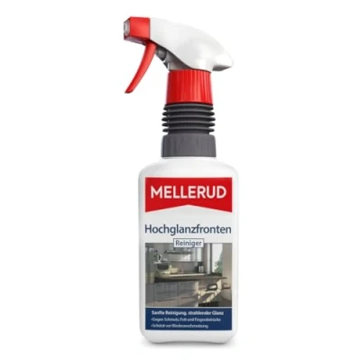Abbildung von MELLERUD Hochglanzfronten Reiniger 1 x 0,5 l Effektives Spray zur Reinigung von Schmutz, Fett und Fingerabdrücken