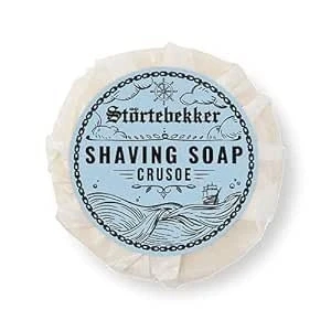 Abbildung von Störtebekker® Premium Rasierseife Crusoe 70g Handgefertigte Seife für ergiebigen Rasierschaum Perfekt die Rasur mit Rasierhobel &amp; Rasiermesser Vegane Damen Herren
