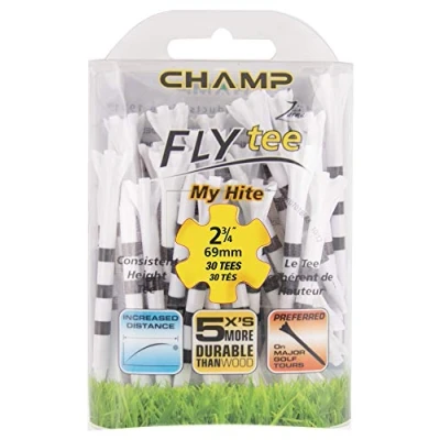 Abbildung von Champ My Hite Flytees Golf Tees 30 x 69 mm, Schwarz/Weiß
