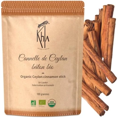 Abbildung von Khla Ceylon Zimtstangen Bio 100g Premium Zimt Ganz Aus Sri Lanka Zum Bastel, Kochen und Backen Asiatische Gewürze Weihnacht Zutat