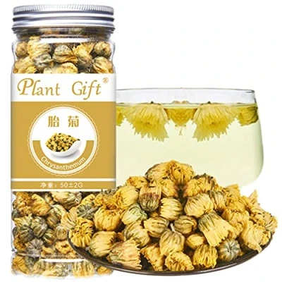 Abbildung von Plant Gift getrocknetes Chrysanthementee, Tai Ju, 50g1.76oz 胎菊 chinesischer Tee, Kräuterblumen entkoffeiniert, lose Blatt