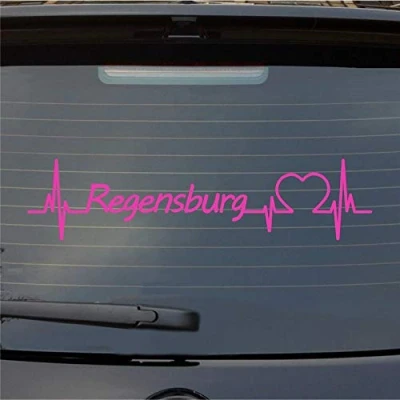 Abbildung von Hellweg Druckerei Regensburg Herzschlag Puls Stadt Liebe Auto Aufkleber Sticker Heckscheibenaufkleber