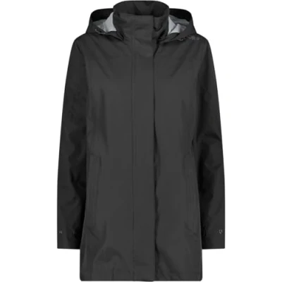 Abbildung von CMP Damenjacke mit Kapuze und Druckknöpfen, Schwarz, M