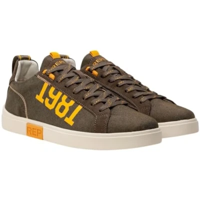 Abbildung von Replay POLYS DENIM Sneaker mit seitlichem Zahlenprint, Freizeitschuh, Halbschuh, Schnürschuh