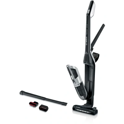 Abbildung von BOSCH Akku Hand und Stielstaubsauger &quot;Flexxo Gen2 Serie 4 BBH3P2801, 28 V, Düse mit LED Licht, freistehend&quot;, integriertes Zubehör, alle Bodenarten, bis 55 min Laufzeit, schwarz