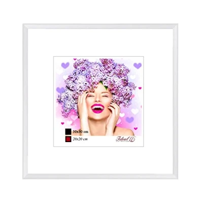 Abbildung von Photo Style Kunststoff Bilderrahmen quadratisch Foto Rahmen Picture Frame Collage: Farbe: Weiß Format: 50x50