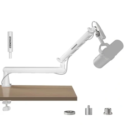 Abbildung von Aokeo AK 55 Mikrofonarm für den Schreibtisch, niedriges Profil, verstellbar, geeignet Yeti, Snowball iCE, HyperX QuadCast, SoloCast, Elgato Wave usw
