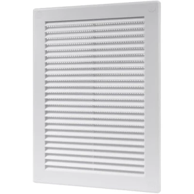 Abbildung von Vent Systems 180x250 mm Weiße Lüftungsabdeckung flache, rechteckig Lüftungsschlitze Integrierter Insektenschutz HVAC Lüftungsöffnungen für Badezimmer, Heimbüro