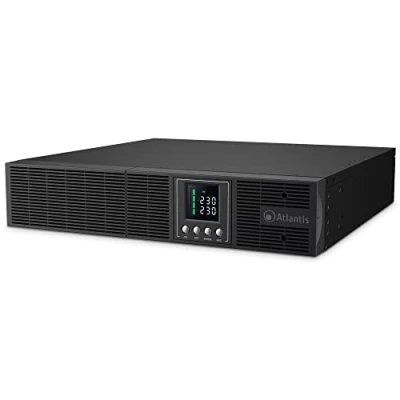 Abbildung von Atlantis A03 OP1302 RC USV OnLine Doppelwandlung Reine Sinuswelle 1300 VA 900 W, Server Rack, LCD Display, USB, RS 232 seriell, 8 IEC Ausgänge, SNMP Steckplatz, 2x12V 9Ah