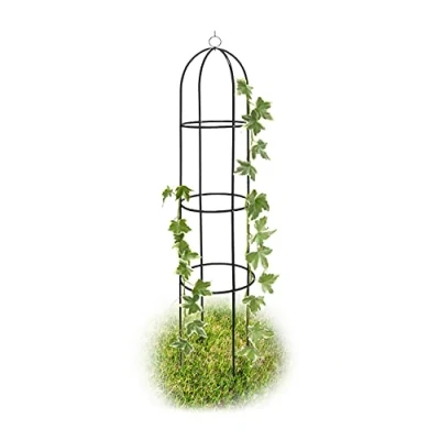 Abbildung von relaxdays Rankhilfe Rankobelisk aus Metall 1,9 m