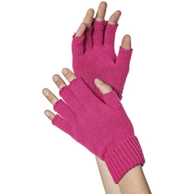 Abbildung von Metamorph Kostüm Fingerlose Strickhandschuhe pink, Mit Fingerspitzengefühl für 80er Jahre Outfits oder dem Alltag in