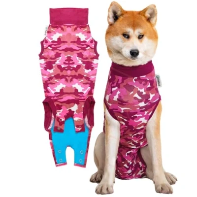 Abbildung von Suitical Recovery Suit Hund, L, Rosa Camouflage