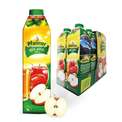 Abbildung von Pfanner 100% Apfelsaft (8 x 1 l) vitaminreicher Saft aus Apfel säuerlich süßes Fruchtgetränk im Vorratspack ohne Zuckerzusatz