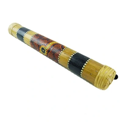Abbildung von Regenmacher Rainstick Rainmaker Bambus Percussion Rhythmus bemalt Aborigine Dot Painting (60 cm)