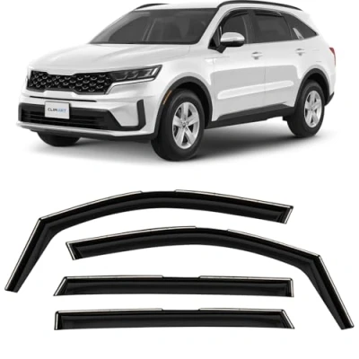 Abbildung von CLIM ART Windabweiser für/kompatible mit Kia Sorento 2020 2025 SUV MQ4 Integrierte Regenabweiser Autofenster Sonnen &amp;Regenschutz Einfache Montage Garantie 4 Set S
