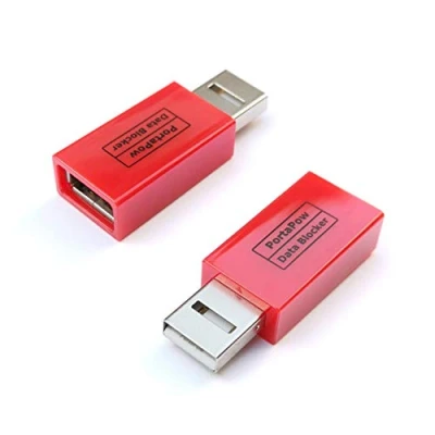 Abbildung von PortaPow 3te Gen USB Daten Blocker (2er Pack rot) Schutz vor Juice Jacking